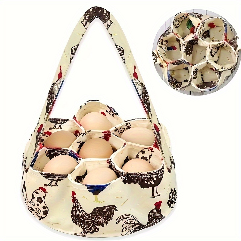 Eggs Collecting Basket With 7 Pouches Eggs Gathering Basket Canvas Egg Bags For Fresh Eggs Collecting Eggs Holder For Chicken Hen Duck Eggs