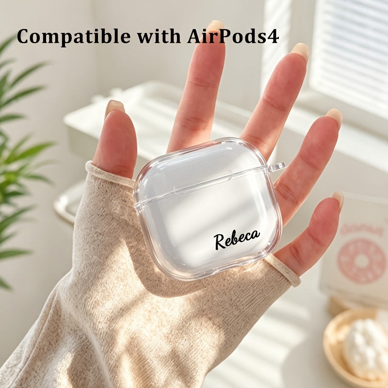 TEMU Custom Text Tpu Earbud Case, Compatible With Airpods 3/4/pro//pro3, Personalized Earbud Cover, Earbud Accessory, Earbud Protection, Travel