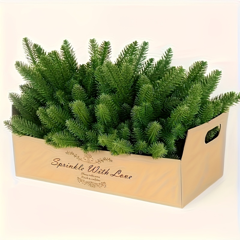 TEMU 50pcs Artificial Pine Needle Plants, Perfect For Additions, Used For Christmas Wreaths And Home Garden Decoration, As Well As Outdoor Activities