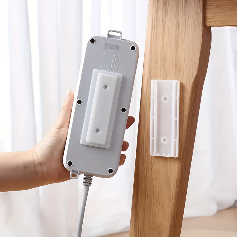 TEMU Self-adhesive | No-nail | Removable Adhesive Socket Holder | Wall-mounted Socket Fixer | Home Extension | Minimalist Style | Suitable For 10