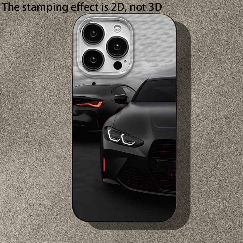 TEMU Phone Case - 2d Flat Mobile Phone Case: Sports Car Pattern, Brand New Hot-selling Frosted Phone Case, Shockproof And Drop-proof, , Suitable For