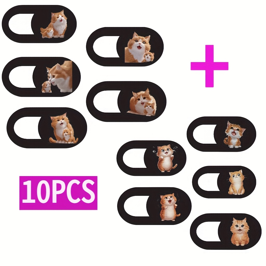 E-shop 5/10er Set Niedliche Katzen Webcam Abdeckungen - Ultradünne Privatsphäre Schutzfolien Geeignet für Laptops, Handys und Tablets | Hergestellt aus