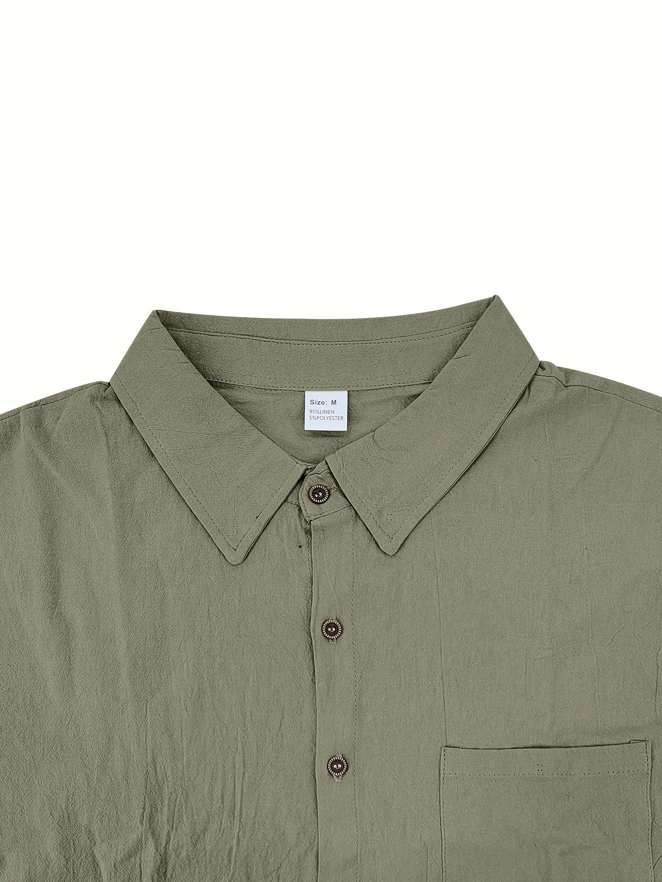 Men'S Summer Linen Casual Short Sleeve Shirt And Loose Beach Long Pants Set