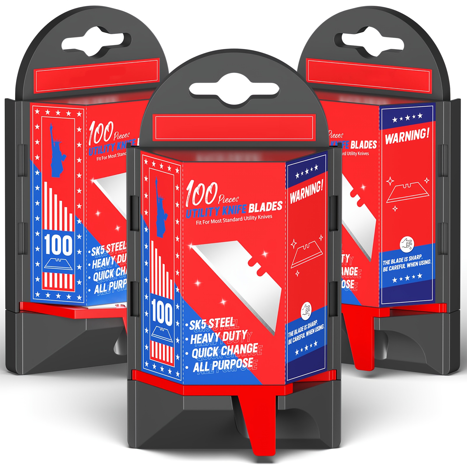 TEMU Utility Knife , Sk5 Steel Box Cutter With Dispenser, Standard For Box Cutter Utility Knife Replacement, Utility Blade, Refills