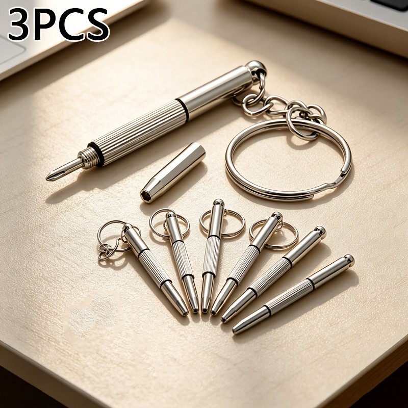 TEMU 3pcs 3-in-1 Eyeglass Screwdriver Set, Mini Multi-functional Glasses Repair Tool Kit, Portable Maintenance Kit For Fashion Eyewear Frames And