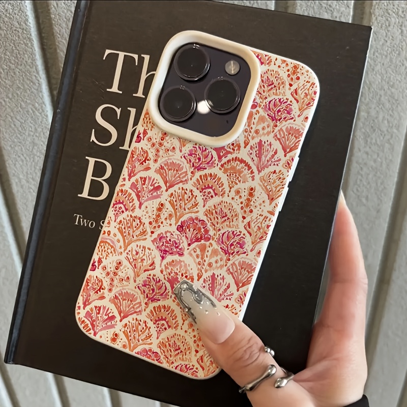 TEMU Phone Case: Coral Watercolor Pattern Case, Suitable For Iphone 17 Pro Max, Iphone 16 Pro Max/14/15 Plus/15/13 Pro/12/11, Premium Tpu,