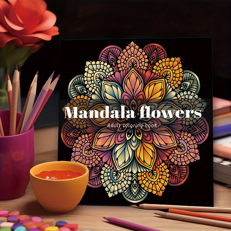 

(innovative, Upgraded, Paper Thickened 26 Pages) 1pc Mandala Flower Adult Color Book Coloring Book Mysterious And Irresistible, Representing Power, Beautiful Flowers