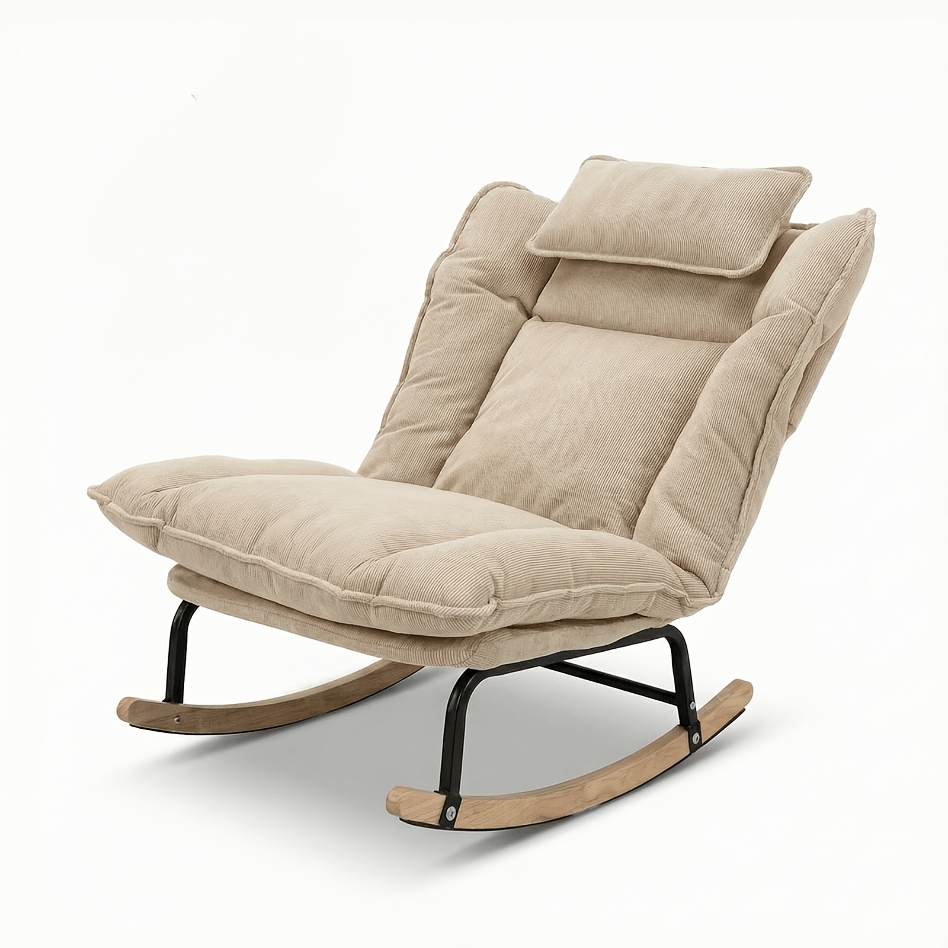 Image of Large Size Rocking Chair, Living Room, Home, Reclining Sofa Bed, 84* 81* 52 Corduroy Material, , Easy To Clean And Transport 5kg In Multiple Colors From As A Gift For Grandparents