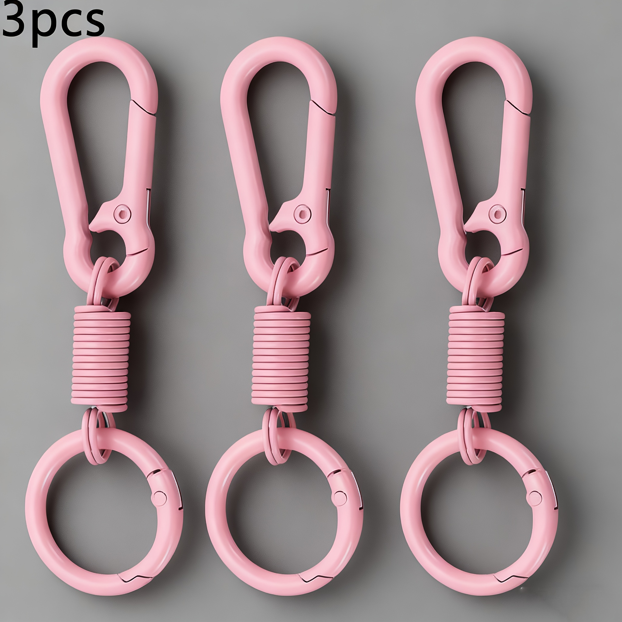 TEMU 3pcs Keychain Spring Band With O-ring, Quick-release Keychain Connector, Suitable For Backpack Lanyards, Keychains, Lanyard Charms, Wallets, Car