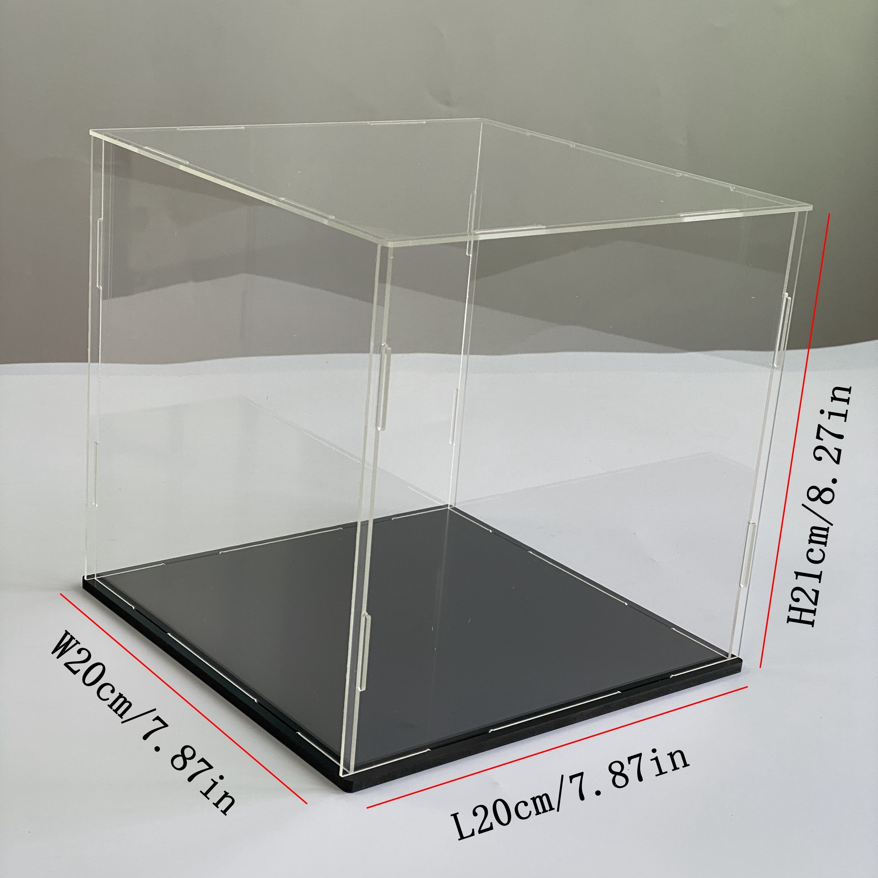 

Spacious 7.87x7.87x8.27" Clear Acrylic Display Box With Black Or - Dustproof & For Collectibles, Action Figures & Toys - Contemporary Style, Easy