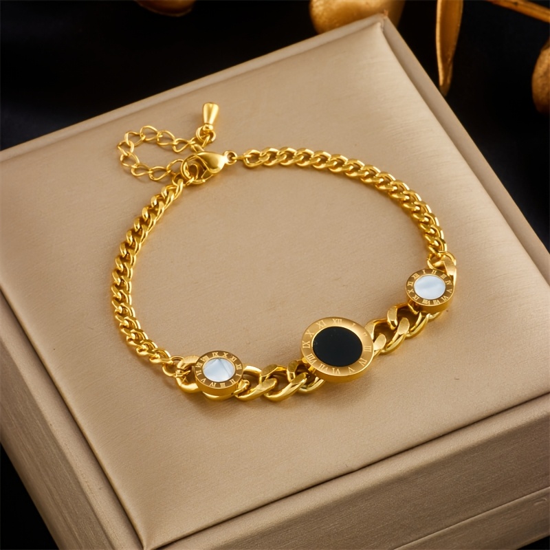 Women's Roman Numeral Cuban Chain Bracelet