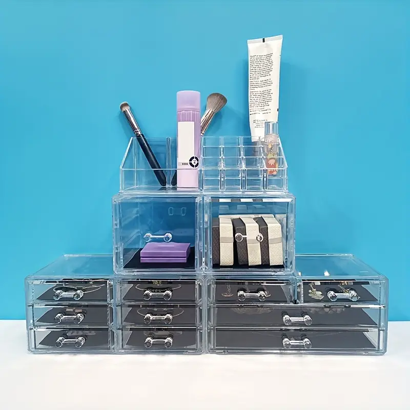 12 drawer 4 tier cosmetic storage box large capacity christmas decorative organizer jewelry and gifts display vanity bathroom dresser and countertop best for christmas Product details 9