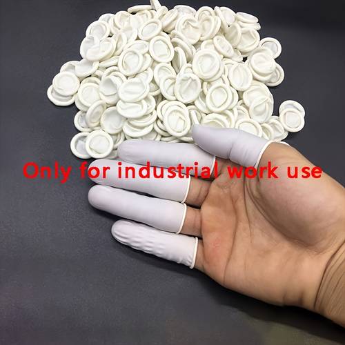 latex finger cots disposable powder free dust free beige anti static finger protectors tattoo embroidery