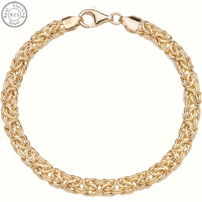 

Gold Rope Bracelet, Italy 925 Sterling Silver, Handmade, Suitable For Gifts, The Main Material 925 Silver, Plated 18k Gold, Gift Exquisite Gift Box.