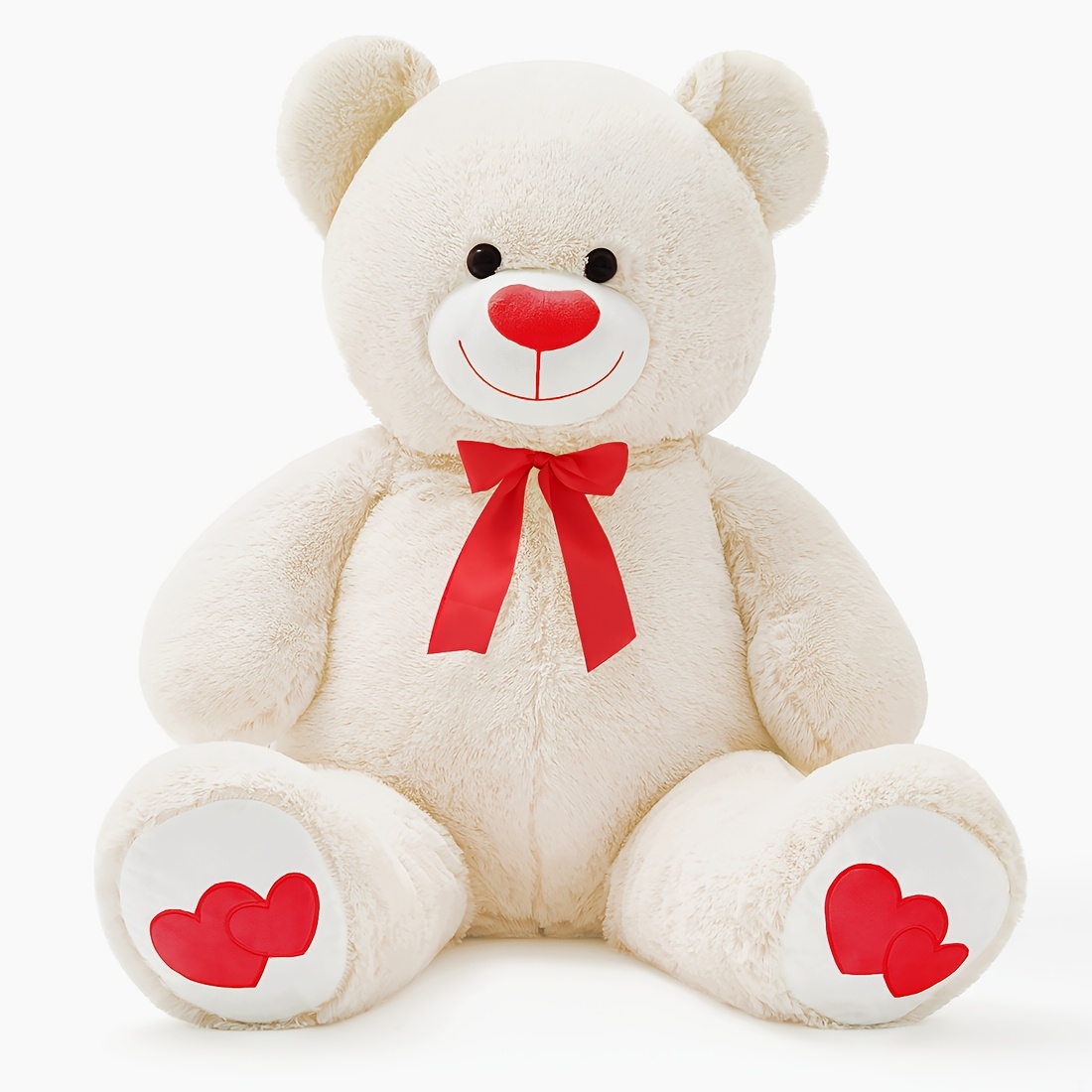 Snowolf 110cm/43inch Heart-teddy Bear Cute Stuffed Toy Plush Toy With Bow Tie Large Bear Cuddly Doll Gift For Kids Boys Girls Birthday Christmas Valentine's Day