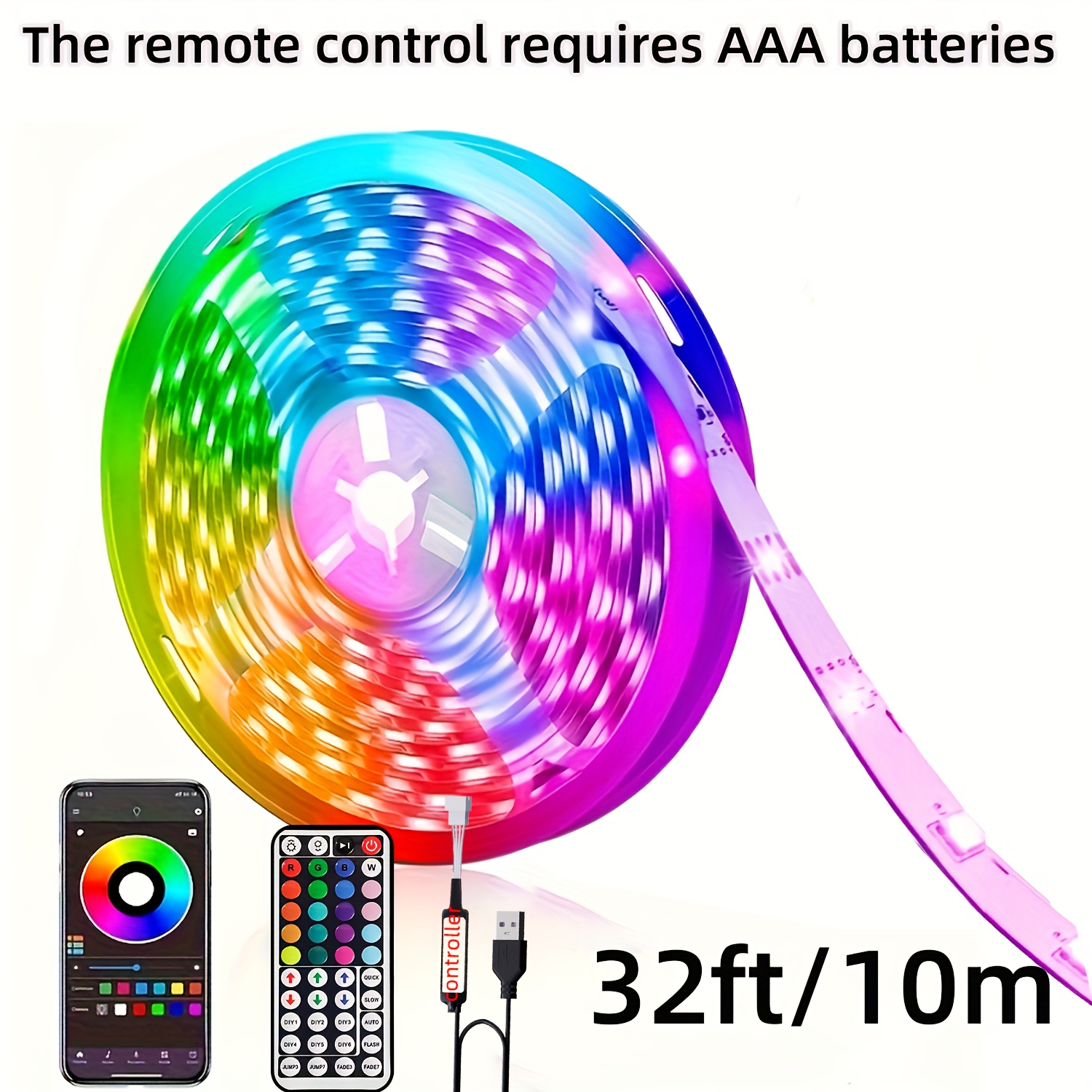 LED Strip Lights for Bedroom Decor, Remote & APP Control