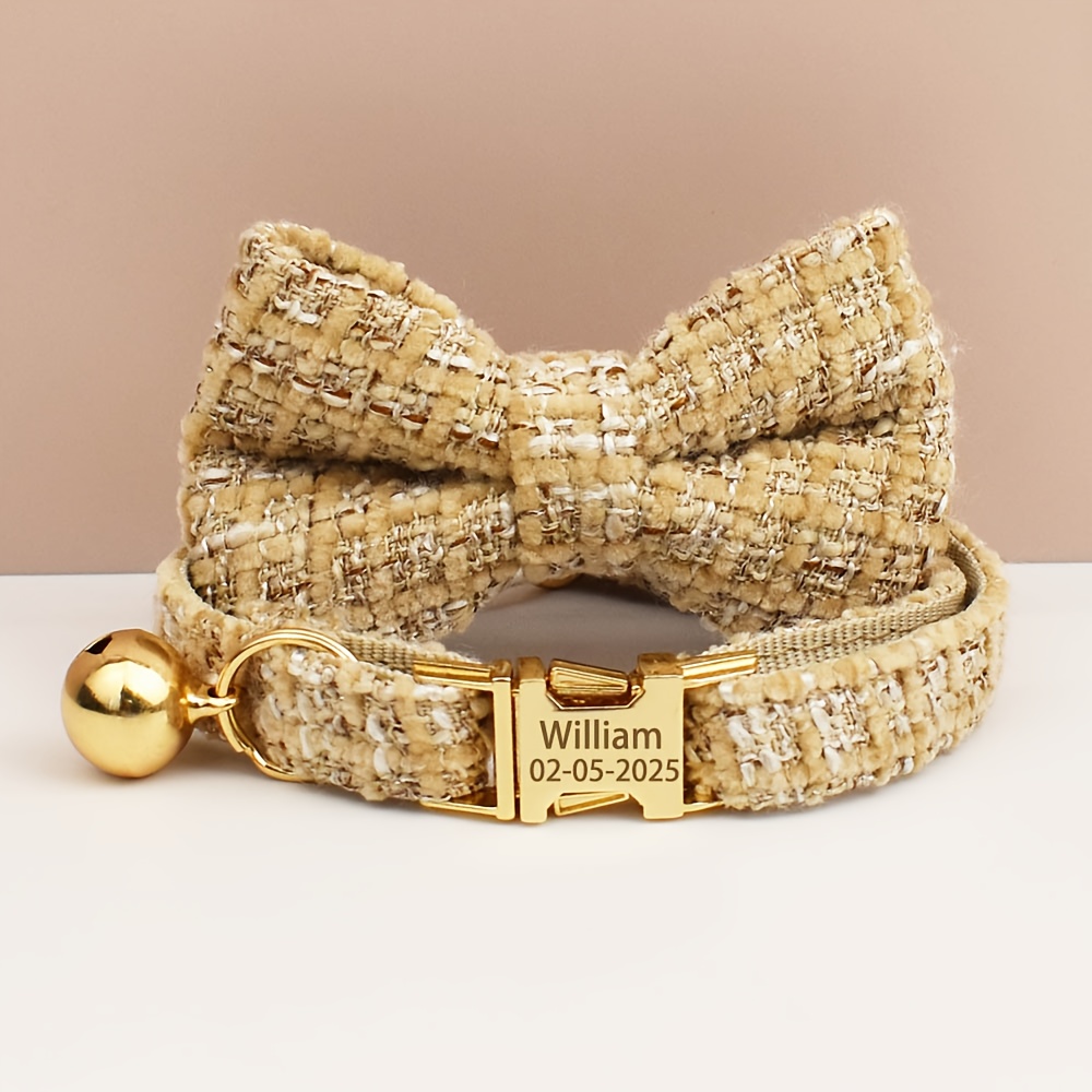 Custom Cat Collars with Bows and Bells, Adjustable Design