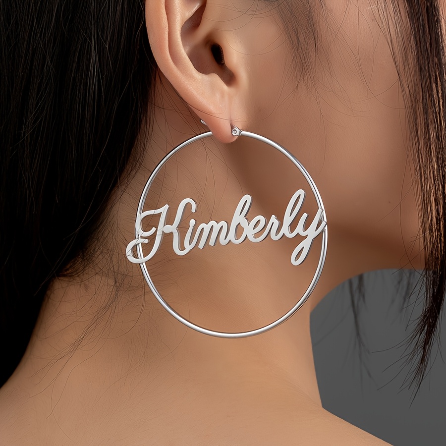 TEMU Pendientes de Aro de Acero Inoxidable Dorado Personalizables - Diseño Chic y Minimalista para Mujeres, Ideales para Uso Diario y Ocasiones