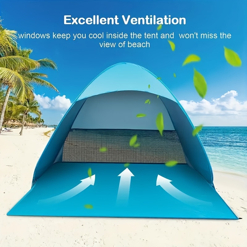 

Compact And Durable Portable Pop-up Beach Tent, Protecting You From The Sun With Upf 50+ Uv Protection! Includes 6 Fixed Stakes. Perfect For Christmas, Halloween And Thanksgiving Gifts