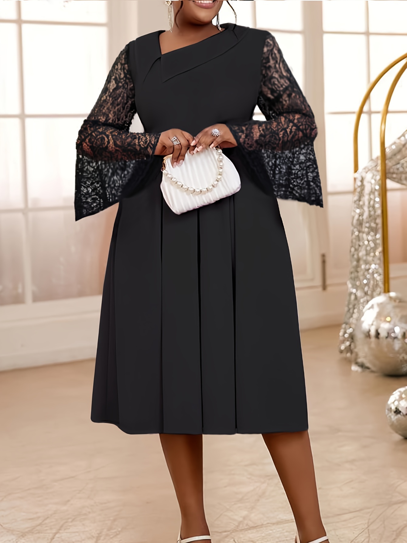 Plus Size Black Peplum Midi Dress Plus Strappy Midi Peplum Dress