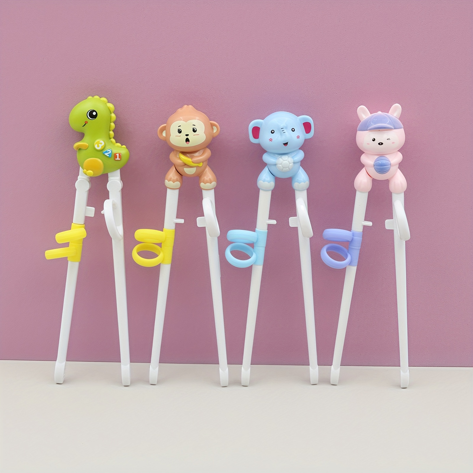 2-4pcs Chopsticks, Learning Chopsticks Helper For, Training Chopsticks With Animals For Beginners (tiger/elephant/dinosaur)