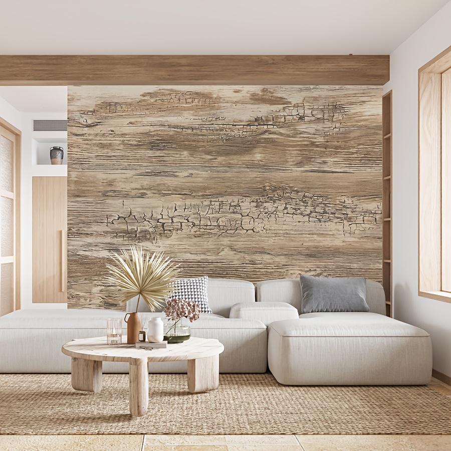 Retro 3d Simulation Wood Grain Pvc Wallpaper Self-adhesive Tv Background Wall Home Renovation
