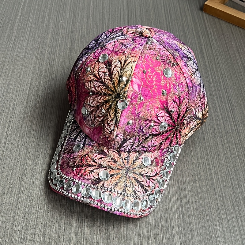 Image of New Women's Fashion Trendy Drill Baseball Hats For Travel, Baseball Caps, Spring Autumn Summer