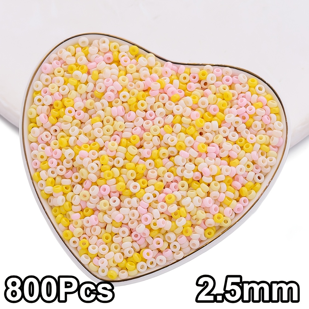 800pcs 2.5mm Multicolor Solid Color Glass Seed Beads