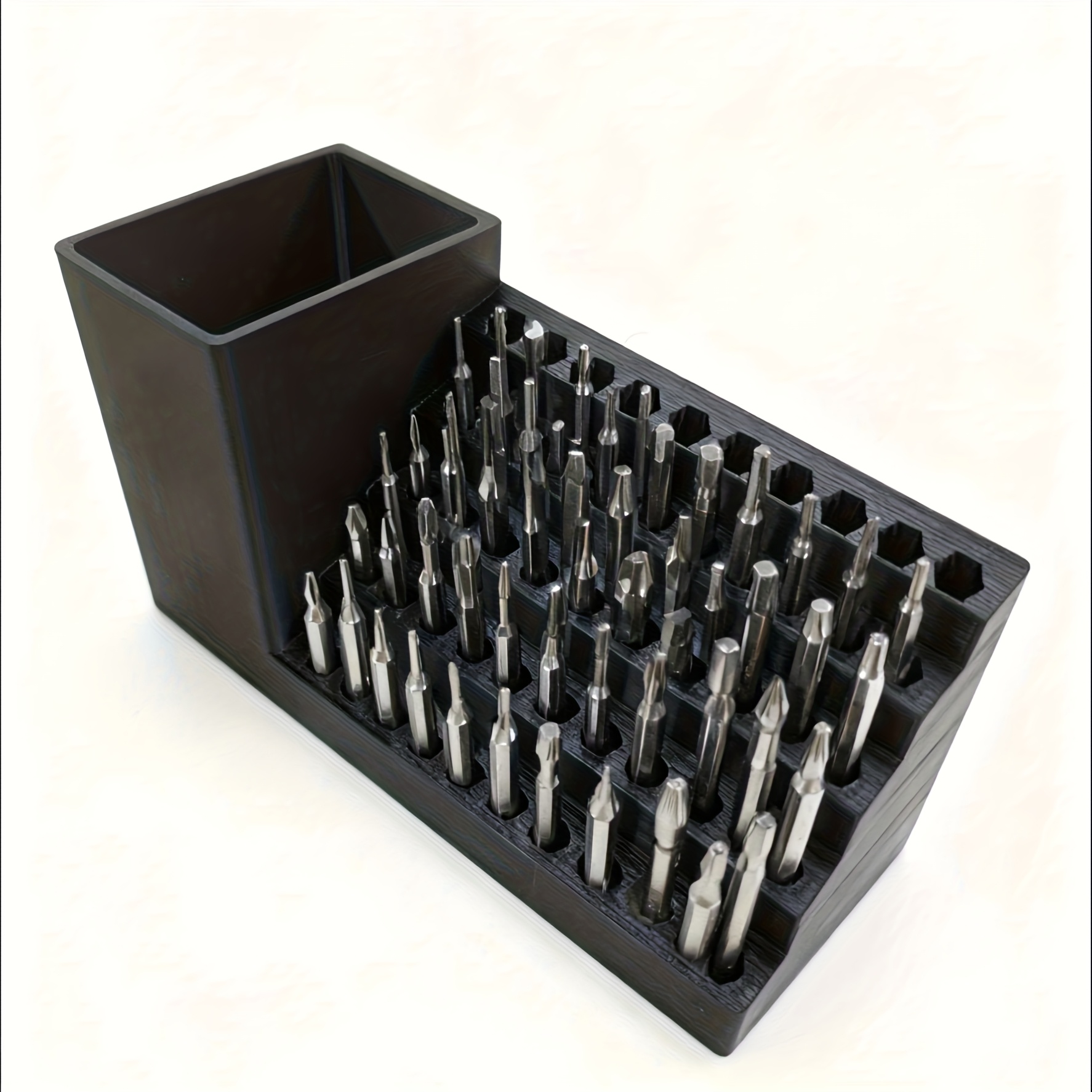 E-shop 50-Loch Bohrer Aufbewahrungsbox Geeignet für Sechskant 6, Elektrische Schraubendreher Bits, Bohrer Organizer, Robustes Kunststoff Material