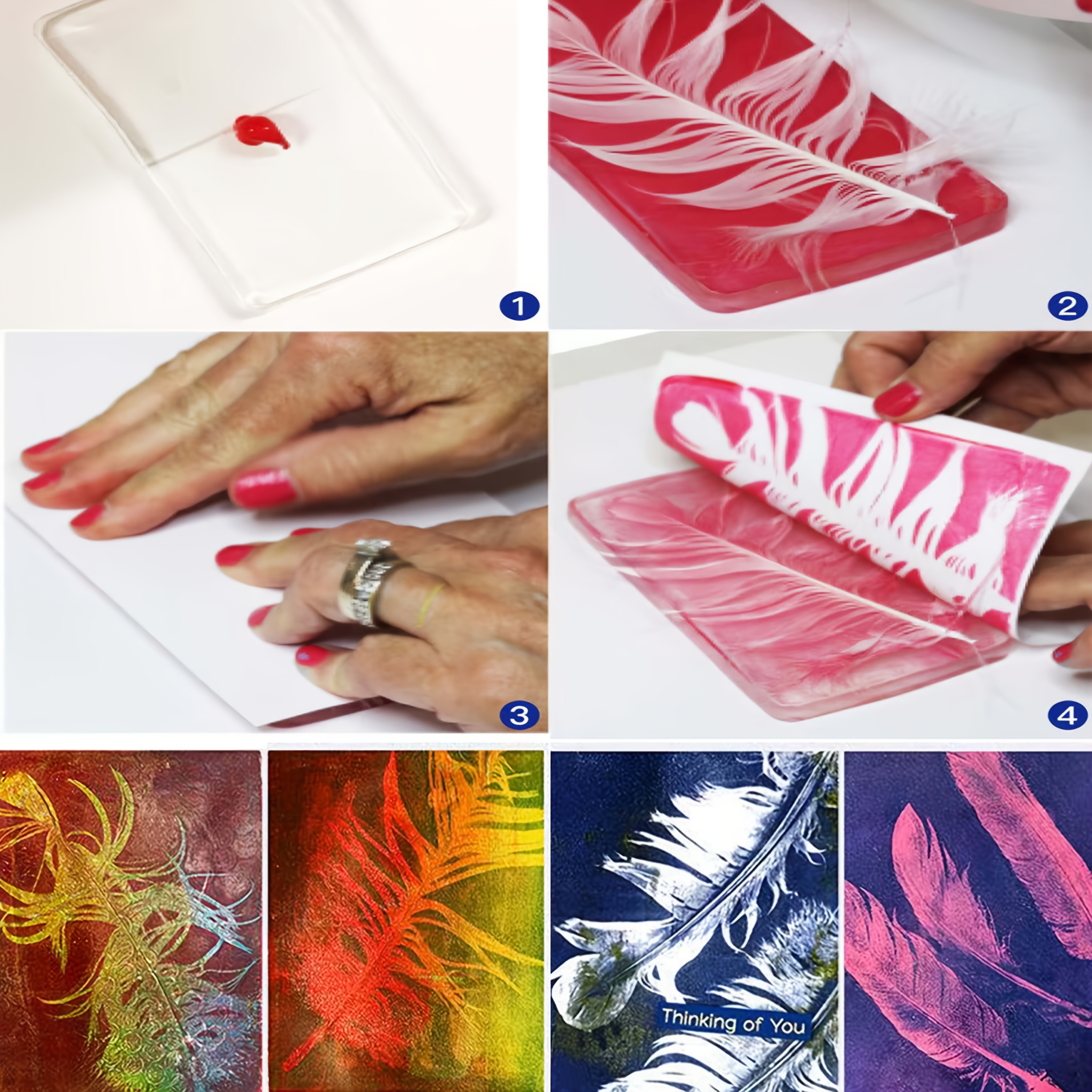 

Versatile Reusable Gel Printing Plate For Crafts, Scrapbooking & Journaling - Pe Material