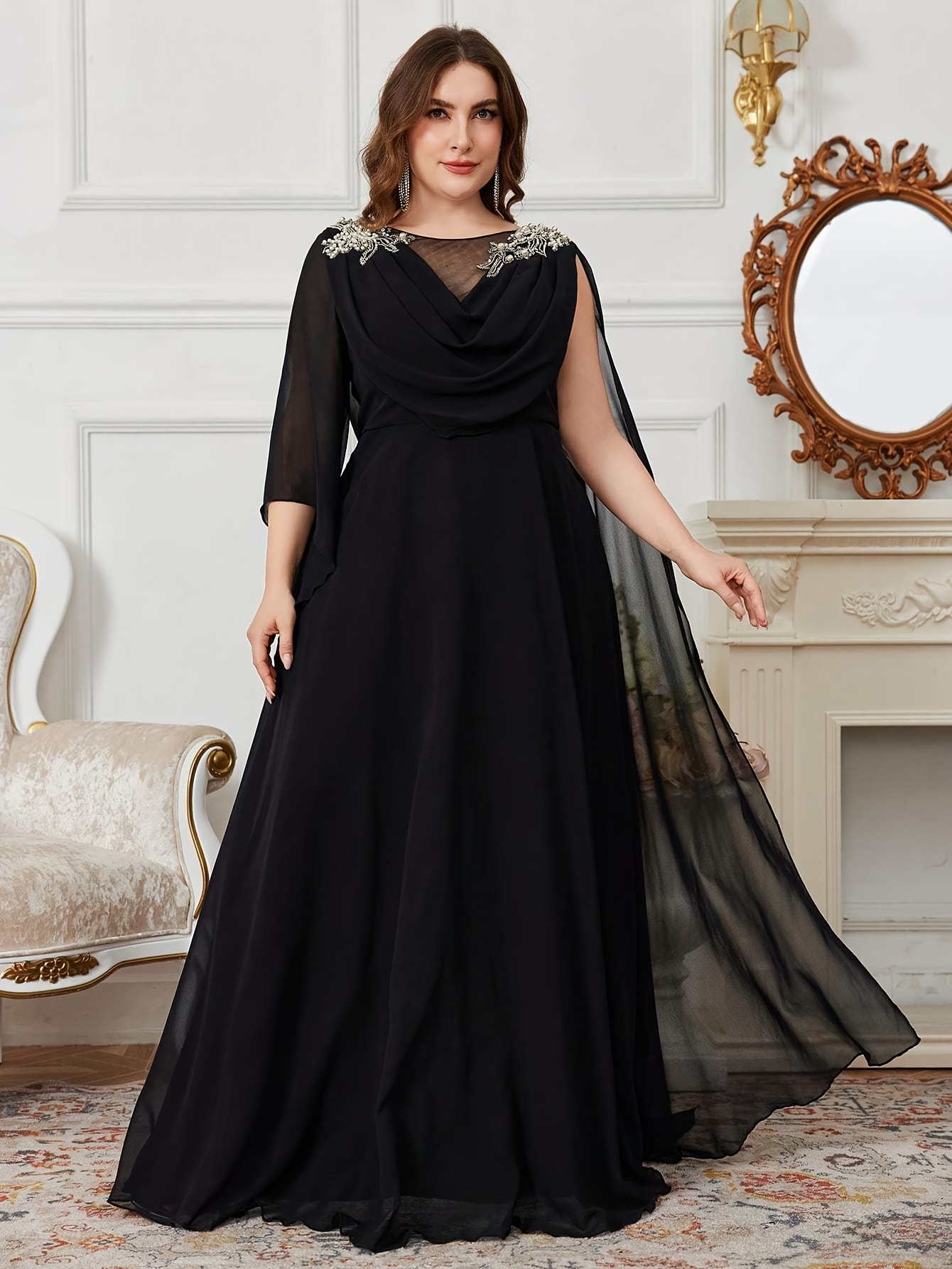 knee length dresses for ladies Monni Black Maxi Dress