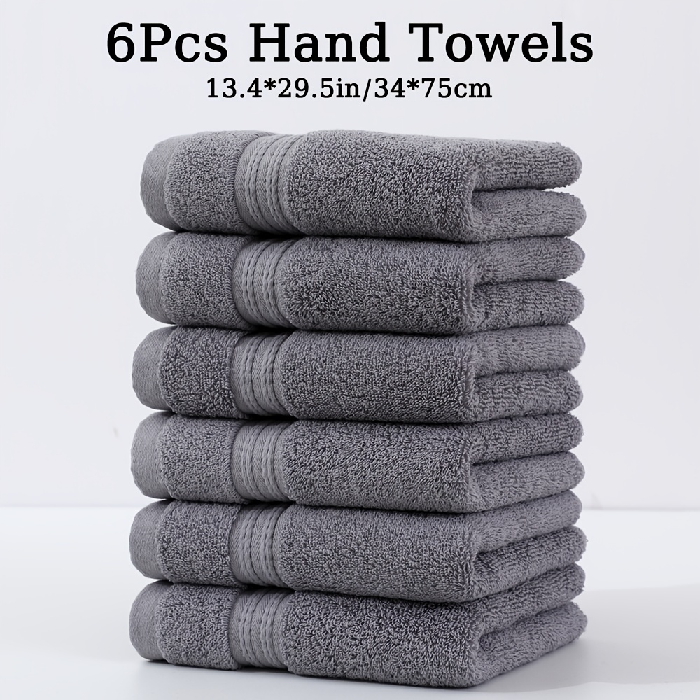 6pcs Hand Towels Set, 2 Styles Of Towels, 400gsm, (13.4 X 29.5in / 34 X 75cm) Absorbent, Quick-drying, Multi-colors, Soft And Comfortable, For Bathroom, Shower, Hotel, Gym, And Spa