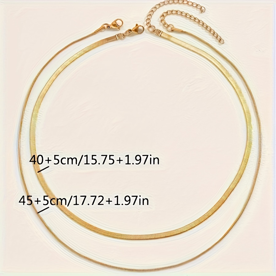 2 Pack Short Snake Chain Collarbone Necklace Set