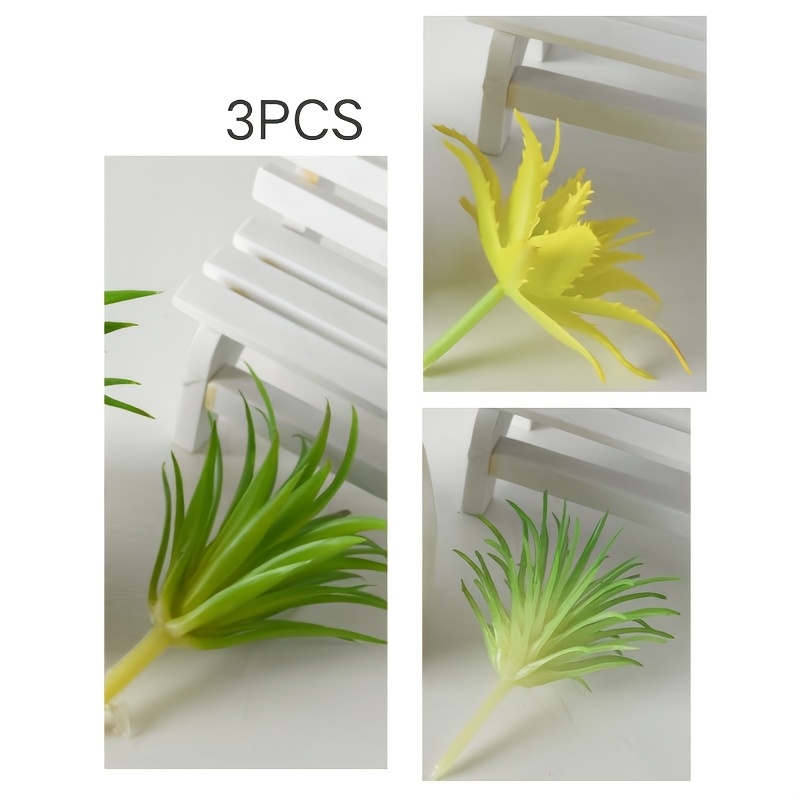 TEMU 1 Set 3pcs Faux Succulent Plants, Bonsai Additions, Small Pot Decorations, Suitable For Indoor, Mall, Hotel Decor, Easy To Care, Realistic