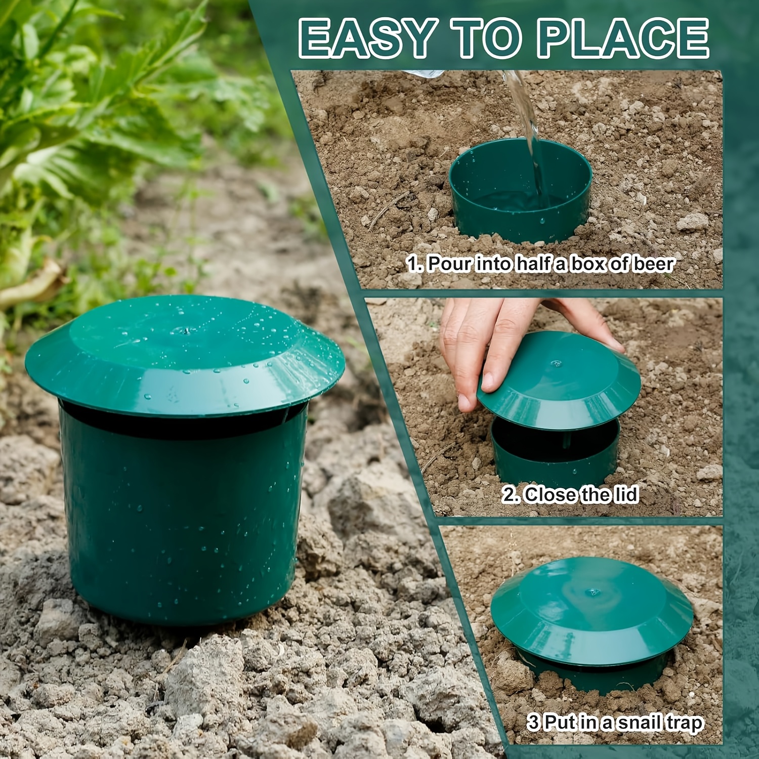 20pcs set farm specific snail and slug trap kit   5 jars 5 lids 10 garden labels reusable plastic material suitable for large vegetable gardens and   gardening tool Product details 4