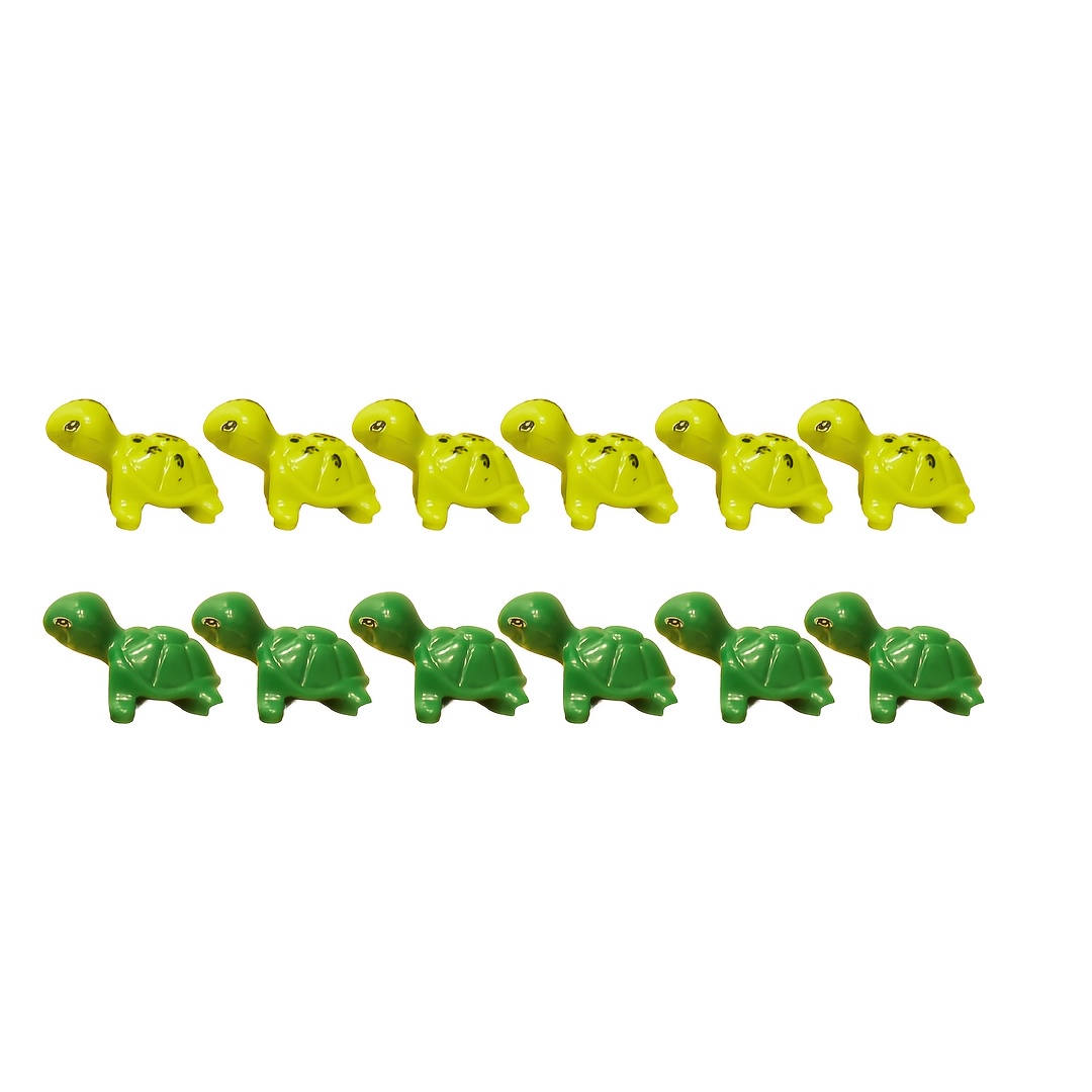 6pcs Turtle Building Block Accessories Dark & Light Green