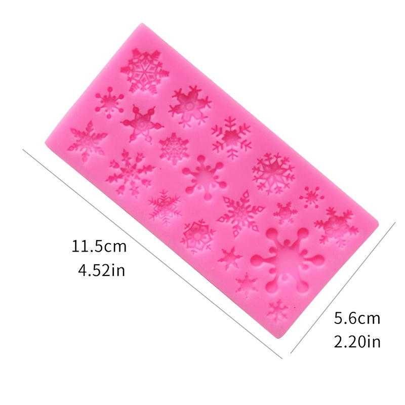 1pc, Christmas Snow Flakes Christmas Fondant Silicone Mold Diy Cake Decoration Fondant With Snowflake Silicone Chocolate Mold,halloween,christmas