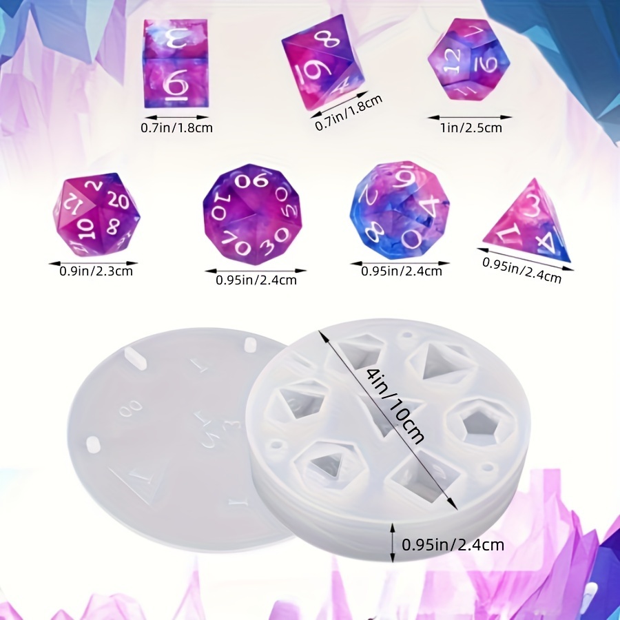 E-shop Alphanumerische Harzform Harzgegossene Polyedrische Silikonform, 3D Silikon Würfel Set Würfelherstellung, Tischbrettspiel Party