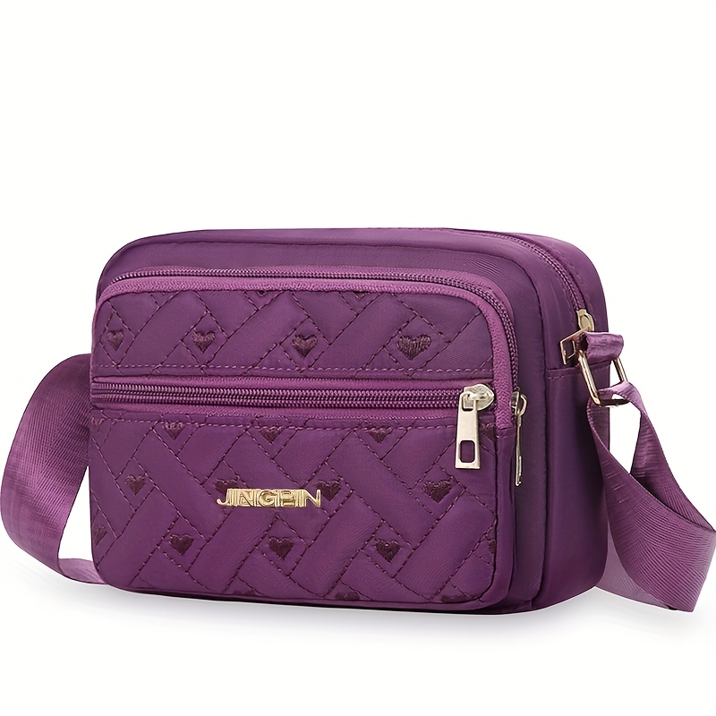 TEMU Sac Tote Rétro pour Femmes et Hommes - Sac Bandoulière en Nylon avec Fermeture Éclair, Sac à Main Uni Idéal pour les , Shopping, , Cadeau,
