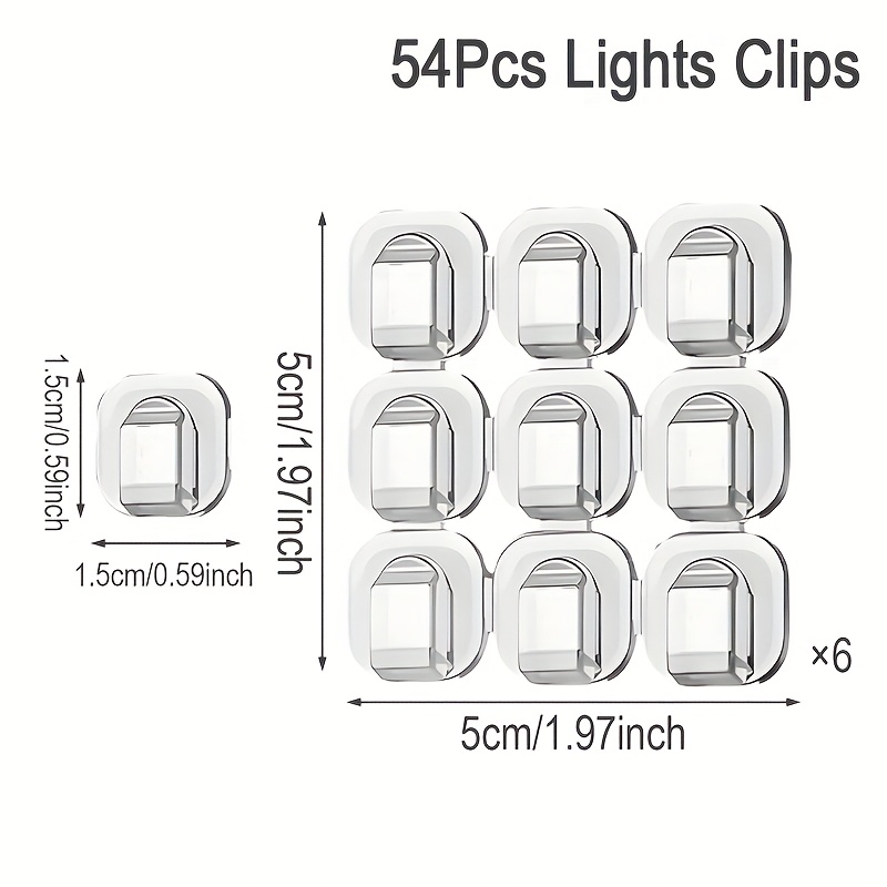 27/54/99pcs,lighting Wire Holder,outdoor String Lights Protect Clips,fix Organize Lighting Wires,home Lights Desktop Wall Clips,event Party Auxiliary Hook, Utility Hooks