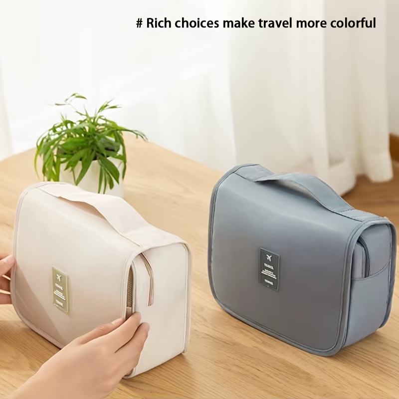 

Lightweight Hanging Toiletry Wash Bag, Solid Color Makeup Bag For Women, Suitable For Travel, Daily Use