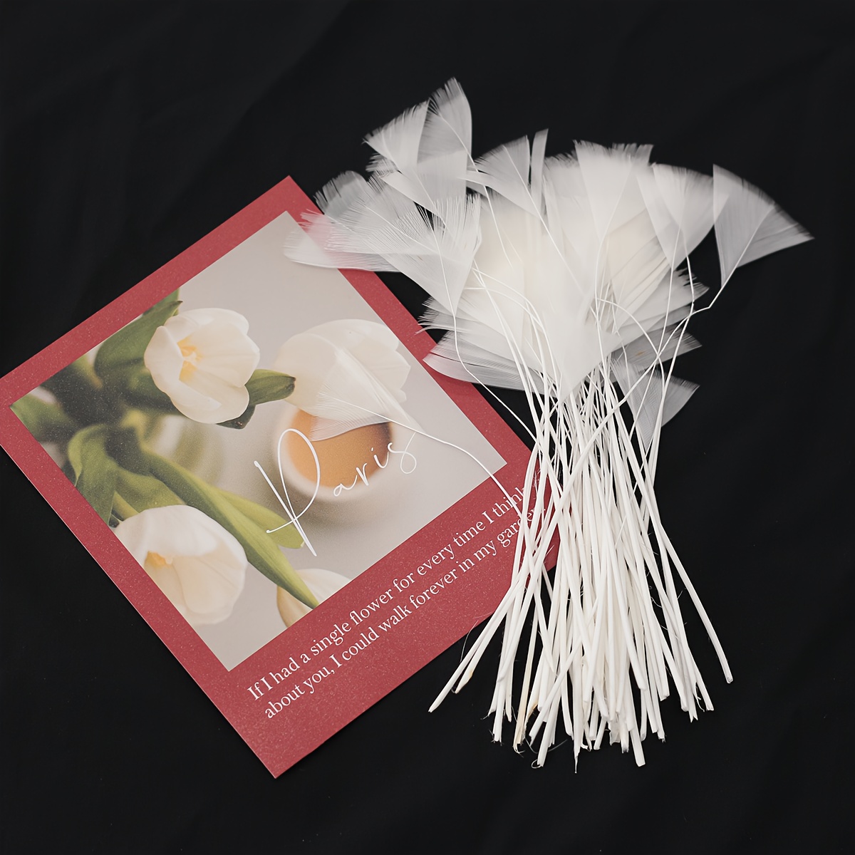 TEMU 100pcs 1pc Colored Feather Handmade Craft Triangle Feather Additions Goose Feather Wedding Apparel Christmas Halloween Holiday Stage Decoration