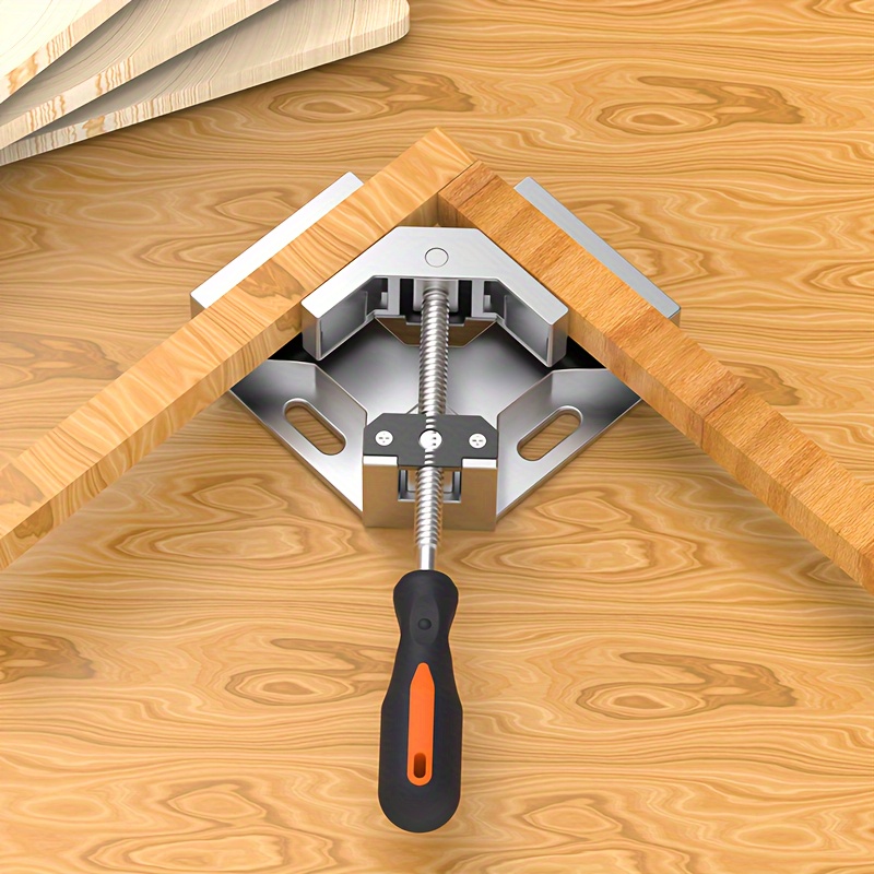4 piece right angle clamp set for woodworking adjustable height non slip handles detachable surface compatible with drills and saws details 3