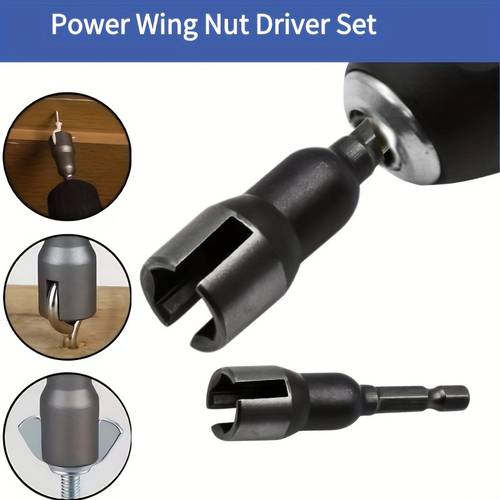 2pcs nut driver set durable iron drill bit socket wrench for quick panel nut hook fastening versatile tool for nuts