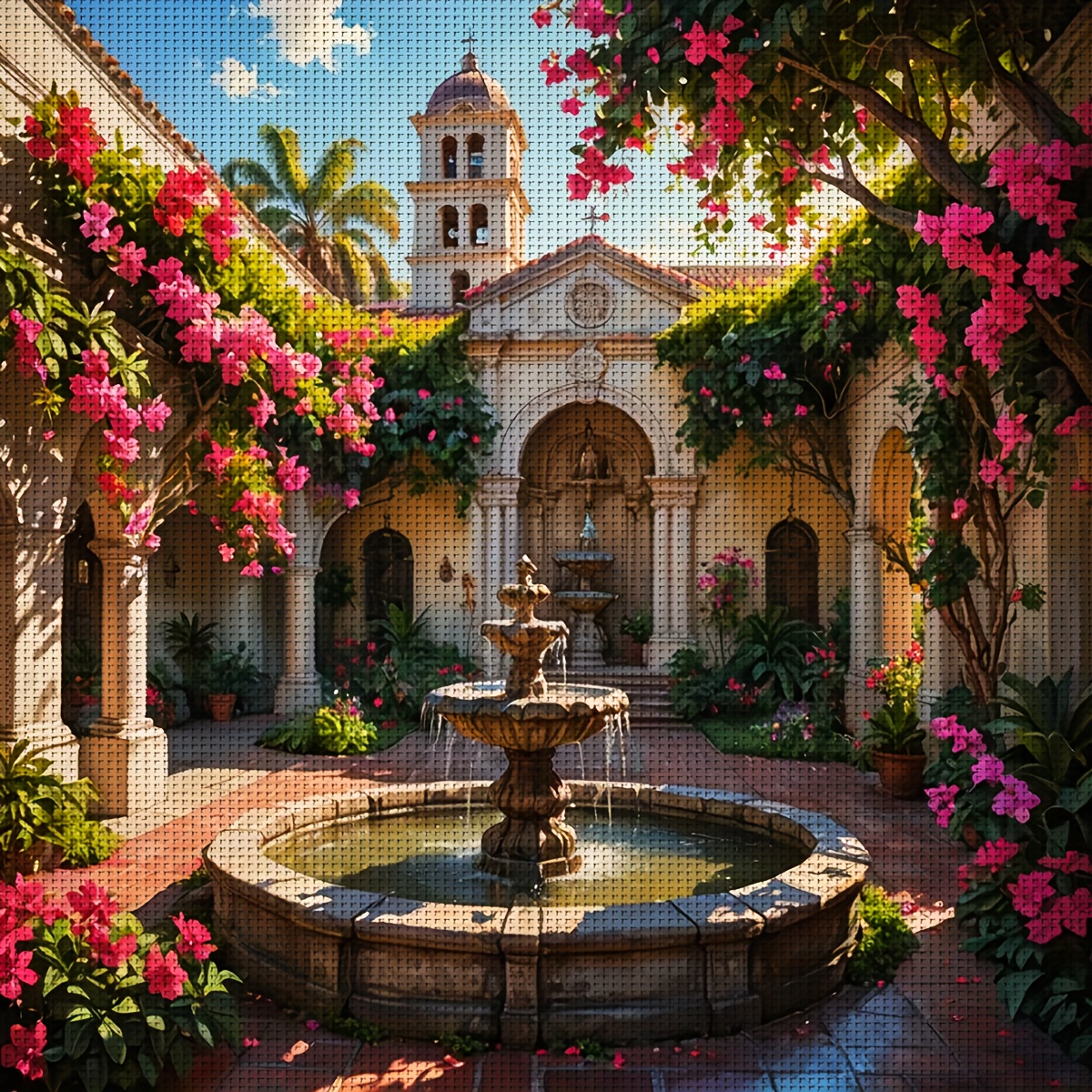 TEMU Jozysh 40x40cm/15.7x15.7inch, Cross Stitch Kit, Embroidery Craft Set, , Printed Pattern Cross Stitch Kit, Random Thread Board Cross Stitch