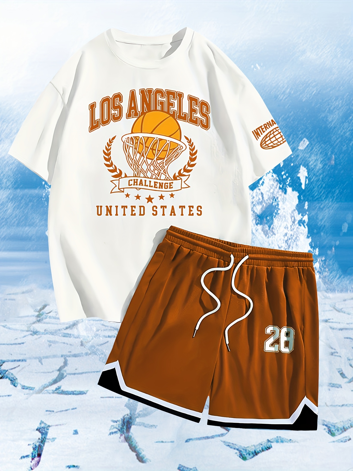 Shorts Orange Basketball Jersey Dress Summer Boys' Quick-Dry