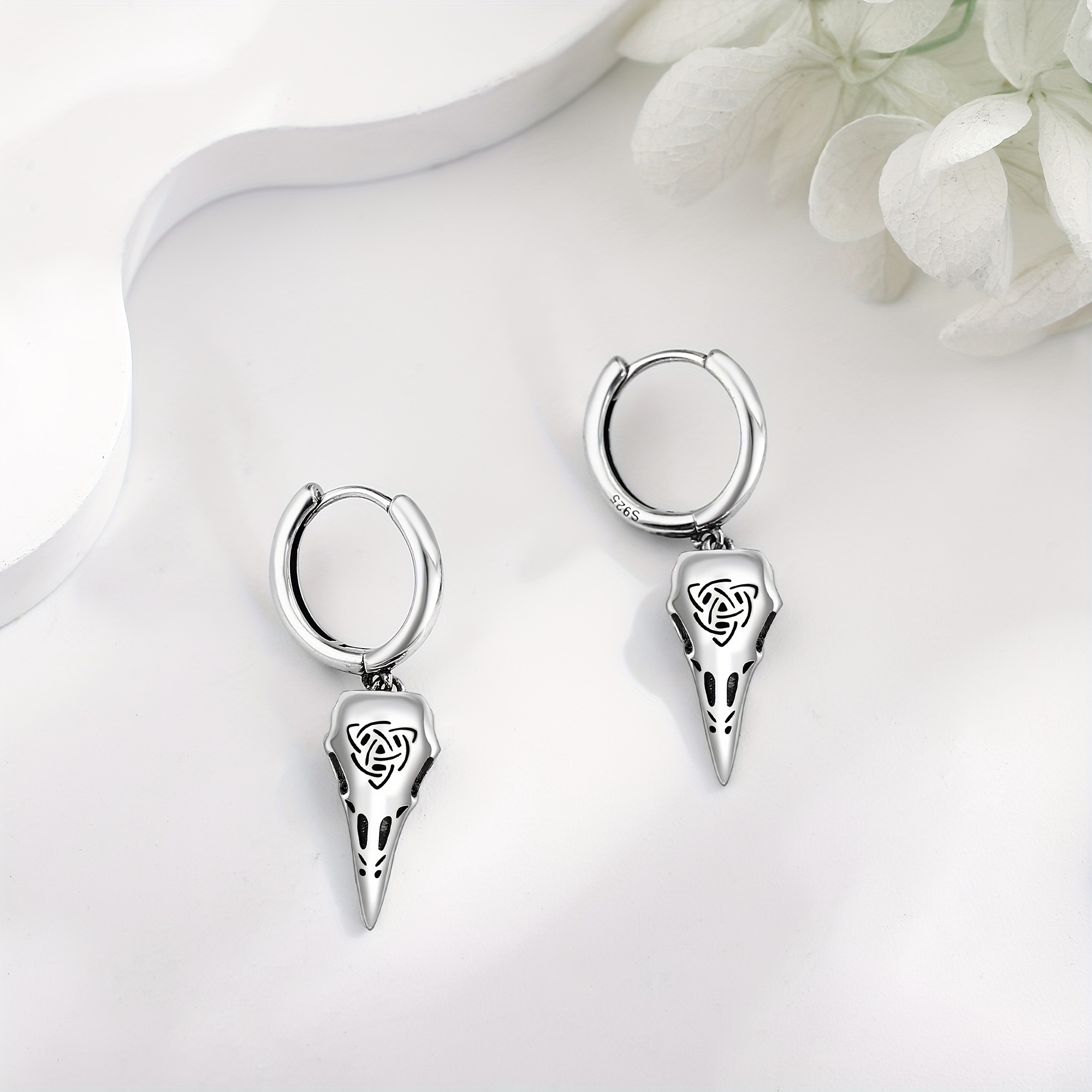 イヤリング TATIANA Silver 925 Viking Roll Hoop Earrings EC3124 Amazon.com: LELOUCHY Viking Rune Hoop Earrings 925 Sterling