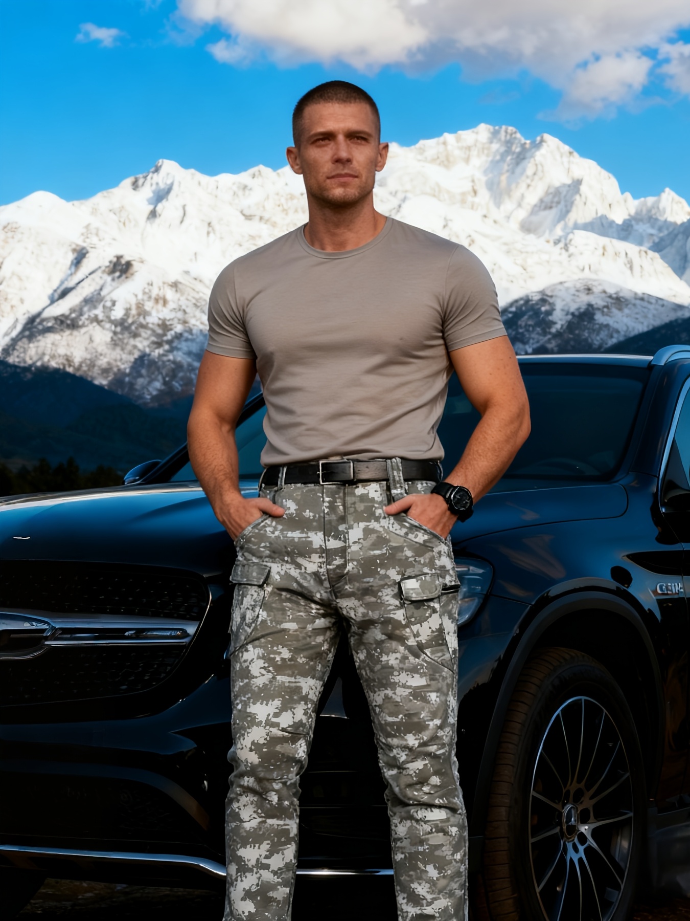 Men's Thermal Fleece-Lined Tactical Pants - Heavy-Duty Outdoor Softshell Workwear with Loose-Fit, Thickened for Hiking, Hunting, Winter - Casual Solid Color (Regular Length) suitable for Autumn/Winter