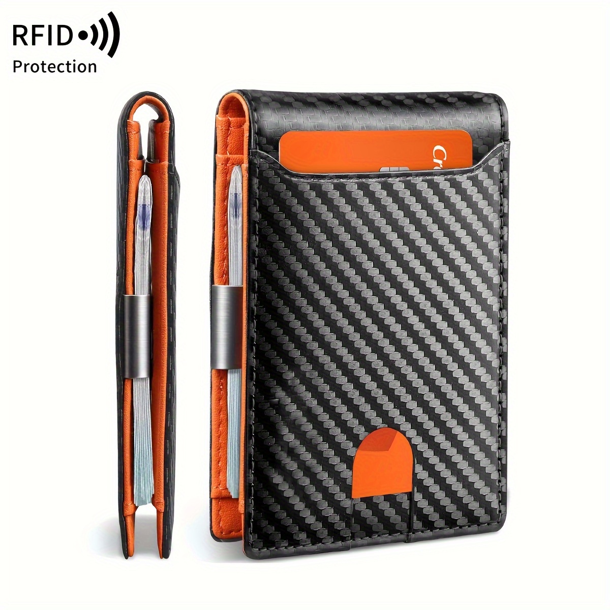 

Rfid Blocking Wallet, Simple Multifunctional Slim Bifold Credit Card Holder, Portable Front Pocket Men's Wallet With Money Clip And Credit Card Slots, Ideal Gift For Men