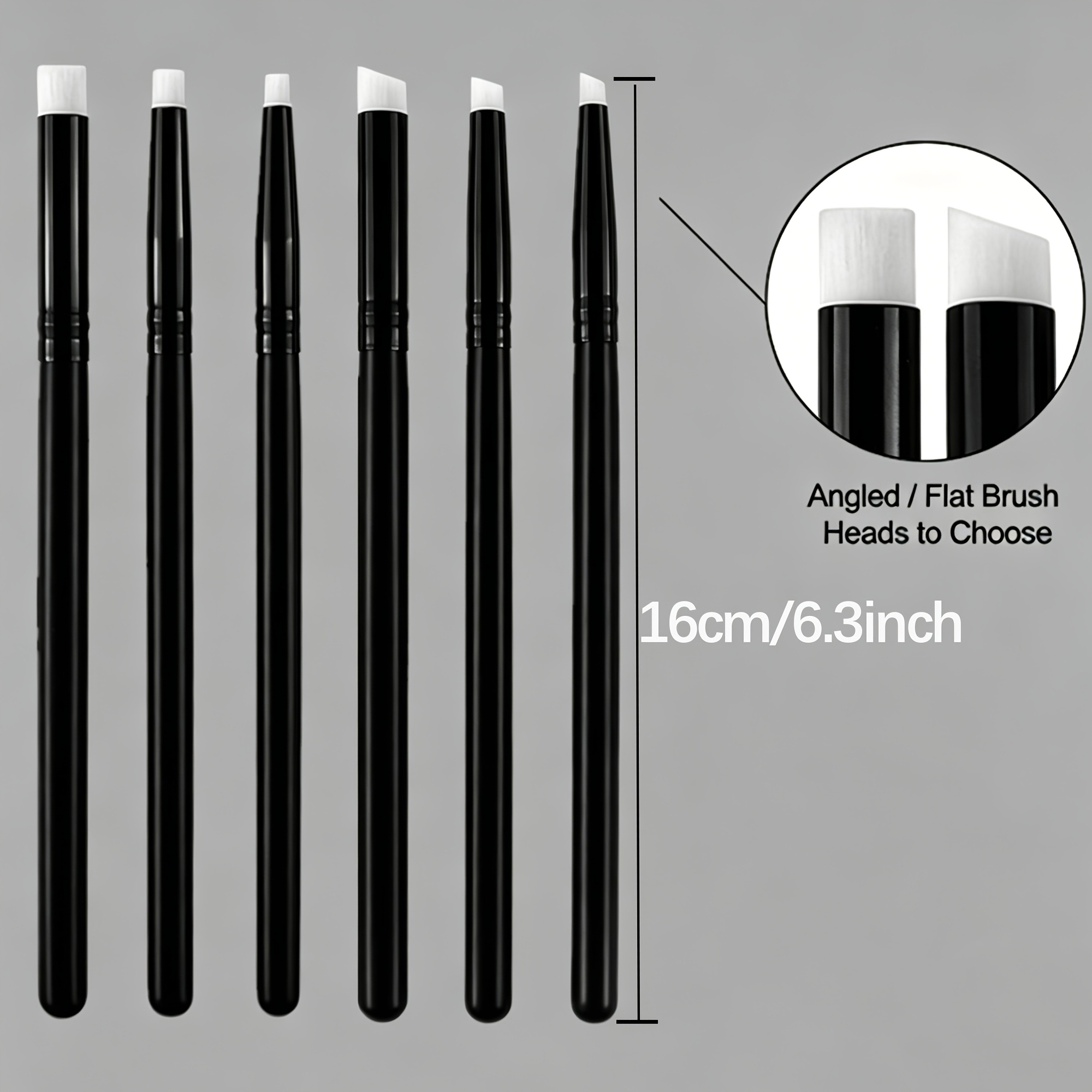 TEMU Design 6pcs Flat And Angled Mini Detailed Blending Brushes Set; Art Blending Brushes Painting Supplies